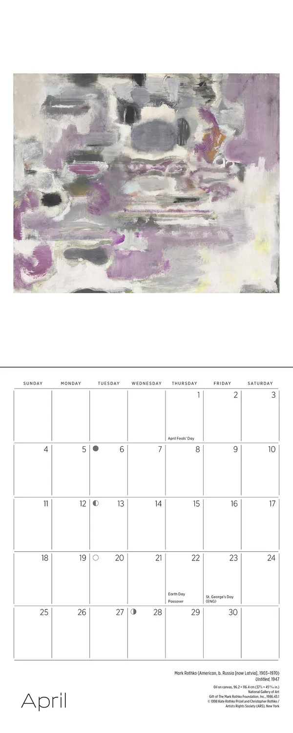 Pomegranate Rothko 2027 mini vægkalender
