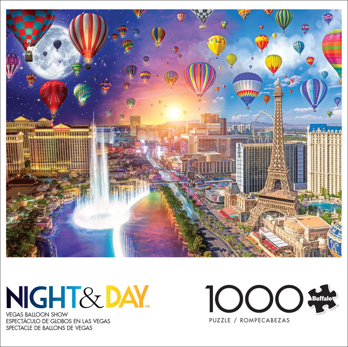 Buffalo Games Night & Day Vegas Balloon Show puslespil 1000 brikker nat
