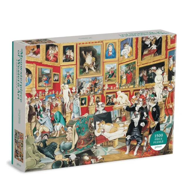 Good Puzzle Co. Meowsterpiece Uffizi puslespil 1500 brikker katte