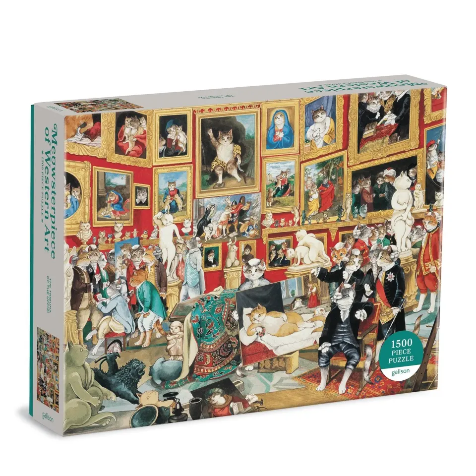 Good Puzzle Co. Meowsterpiece Uffizi puslespil 1500 brikker katte