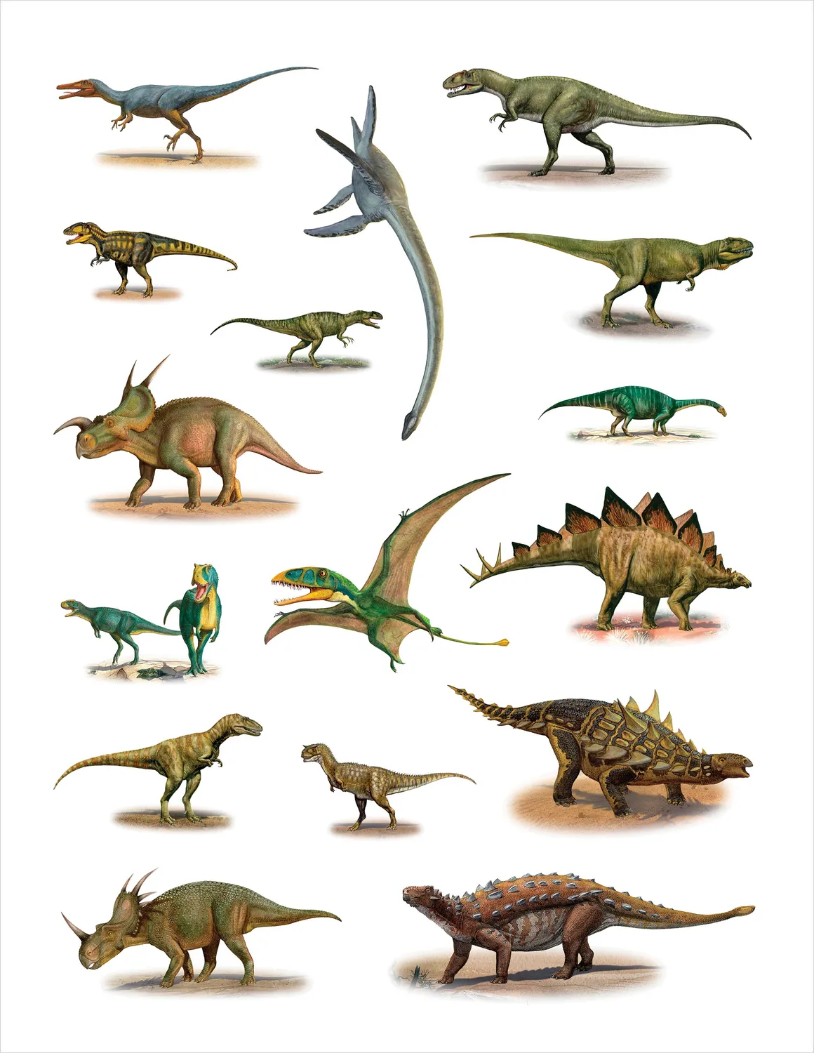 Pomegranate Dinosaurs klistermærkebog Krasovskiy