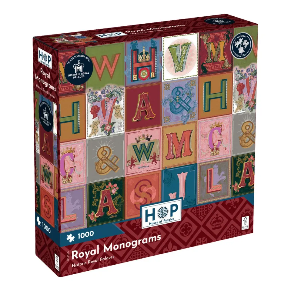 House of Puzzle Royal Monograms puslespil 1000 brikker kongelig