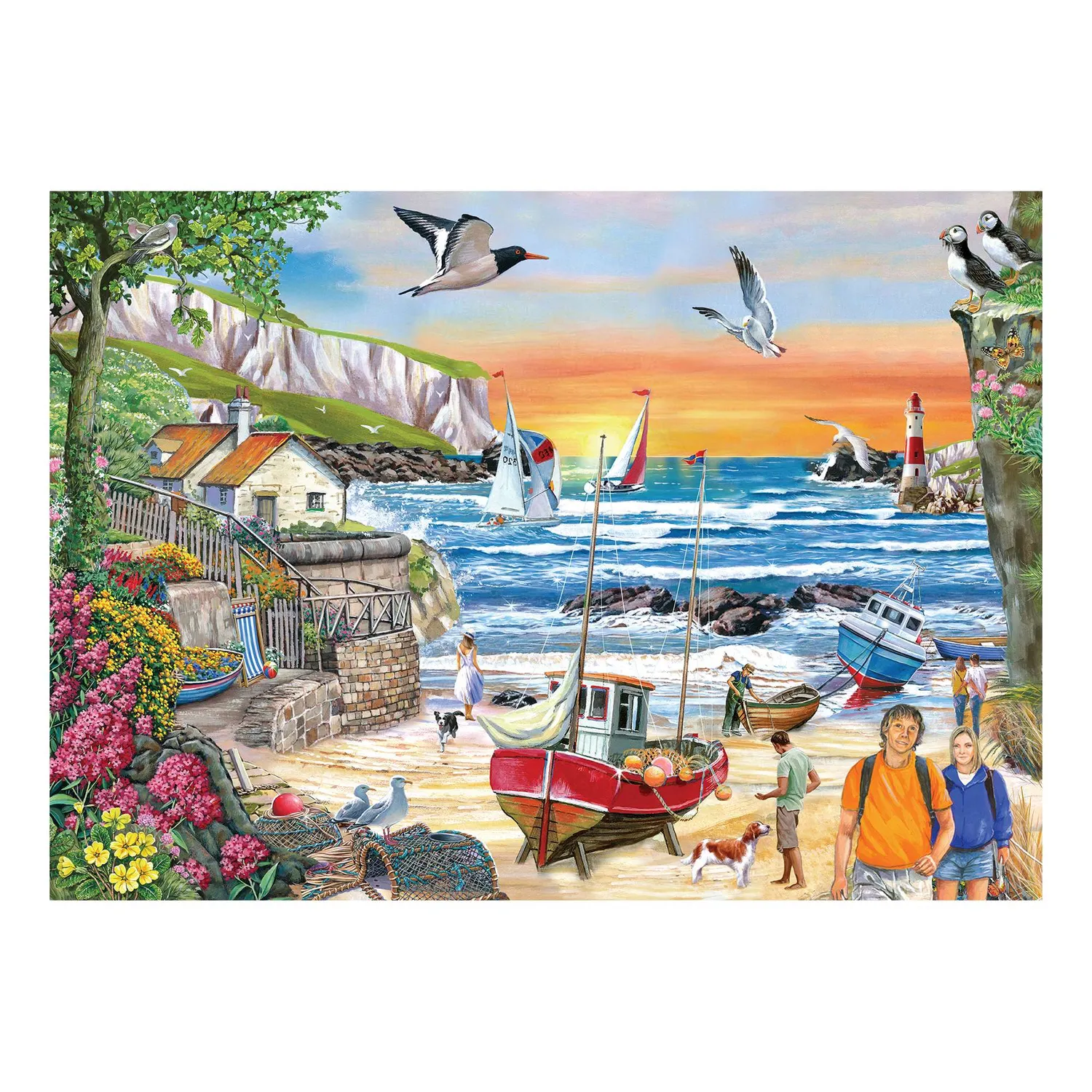House of Puzzles BIG Seaside Sunset puslespil 250 brikker store
