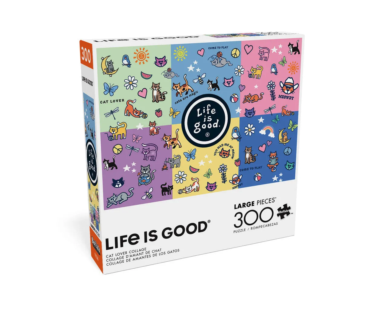 Buffalo Games Life is Good Cat Lover puslespil 300 store brikker katte
