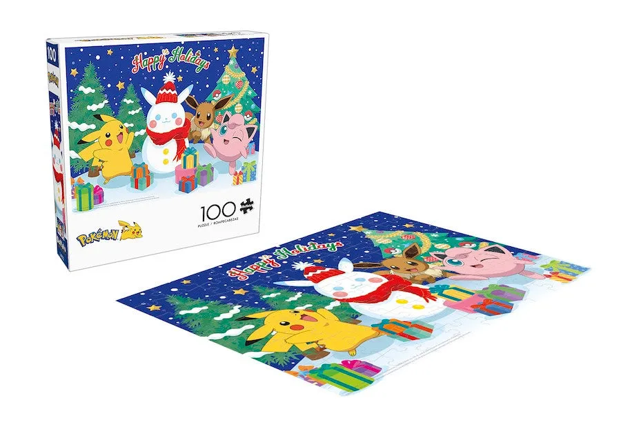 Buffalo Games Pokemon Pikachu Snowman puslespil 100 brikker vinter