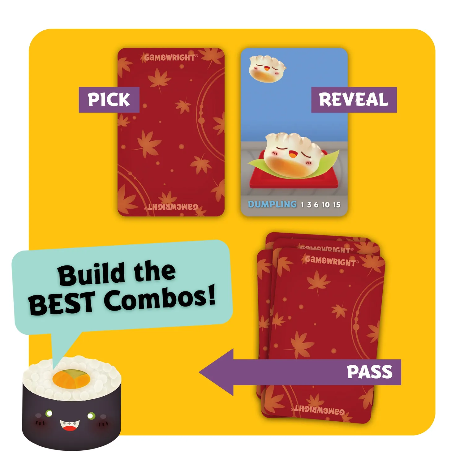 Gamewright Sushi Go Pick & Pass kortspil