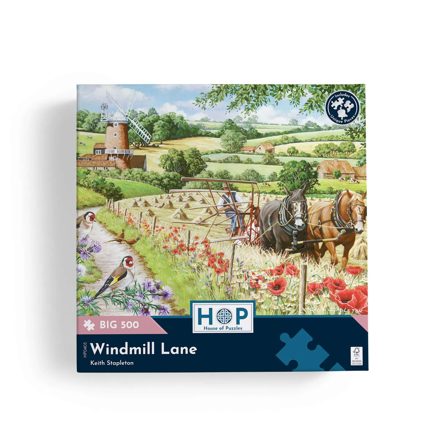 House of Puzzles Windmill Lane puslespil BIG 500 bondegård