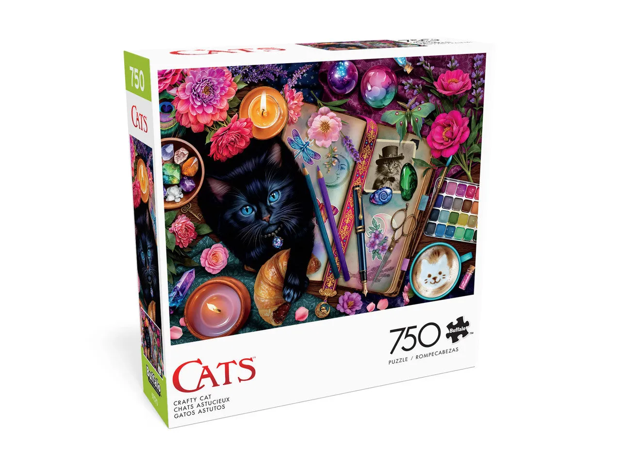 Buffalo Games Crafty Cat 750 brikker puslespil sort kat