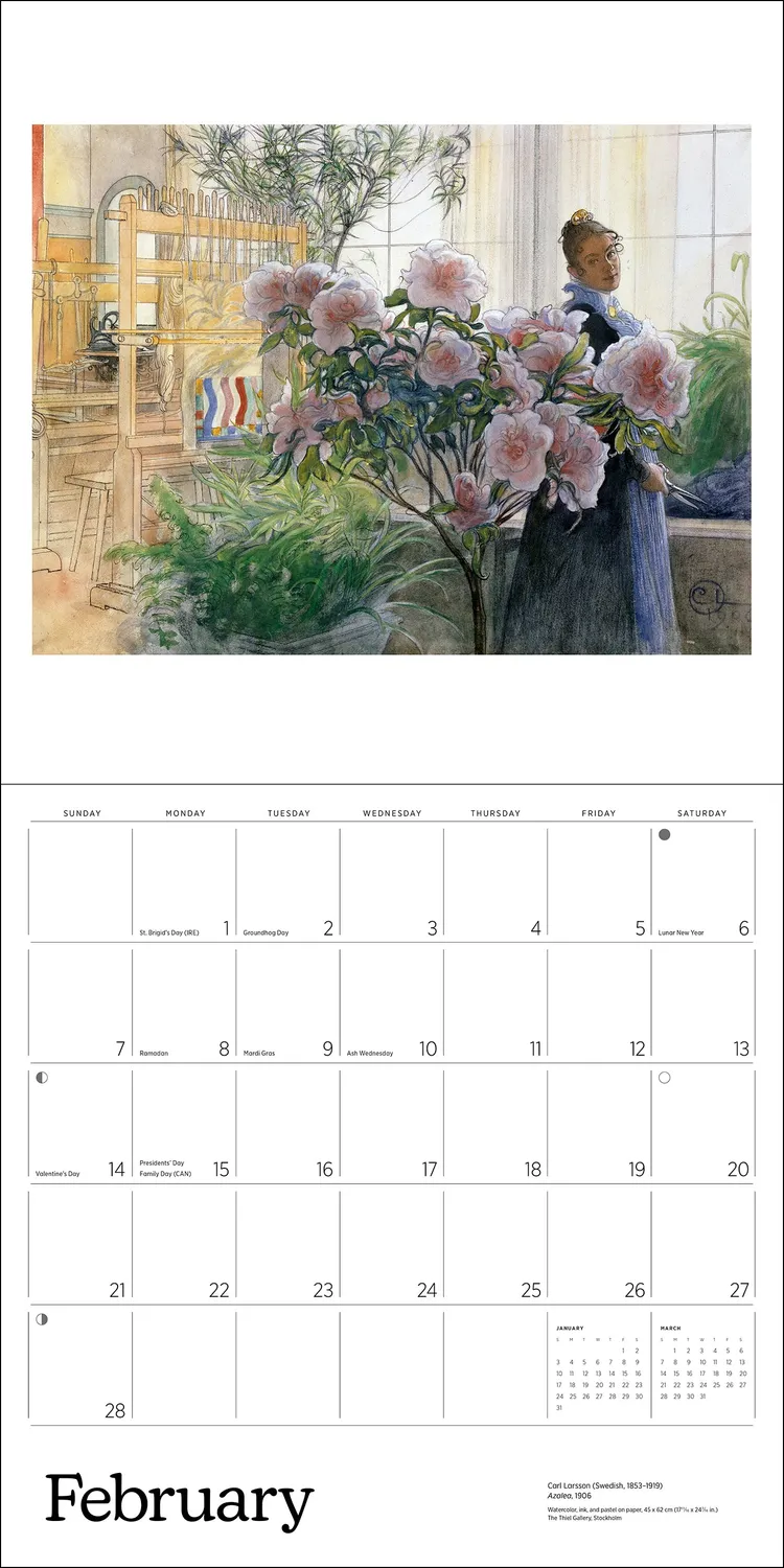 Pomegranate Carl Larsson 2027 vægkalender akvarel