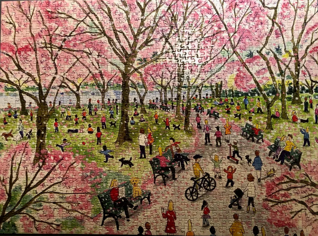 Galison Michael Storrings Cherry Blossoms puslespil 1000 brikker