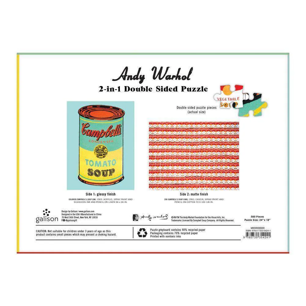 Galison Andy Warhol Soup Can puslespil 500 brikker dobbeltsidet