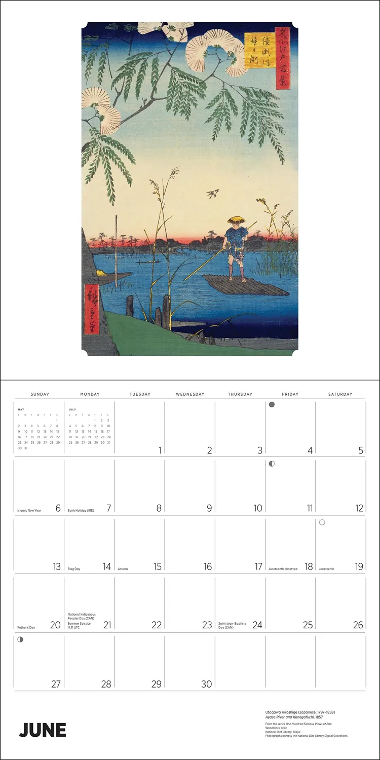 Pomegranate Hiroshige 2027 vægkalender japanske landskaber