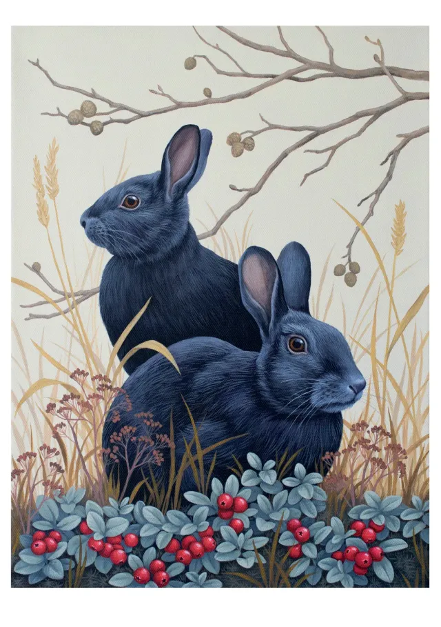 Pomegranate Vasilisa Romanenko Black Rabbits blankt kort