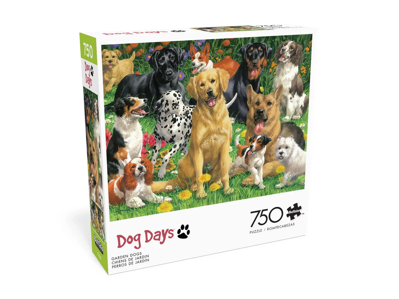 Buffalo Games Dog Days Garden Dogs puslespil 750 brikker hunde