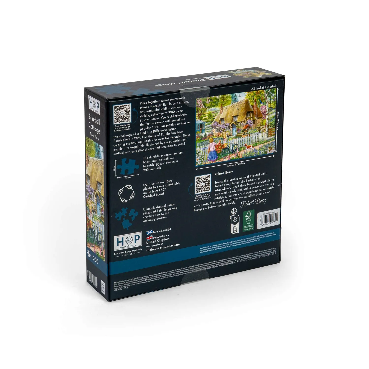 House of Puzzle Bluebell Cottage puslespil 1000 brikker landskab