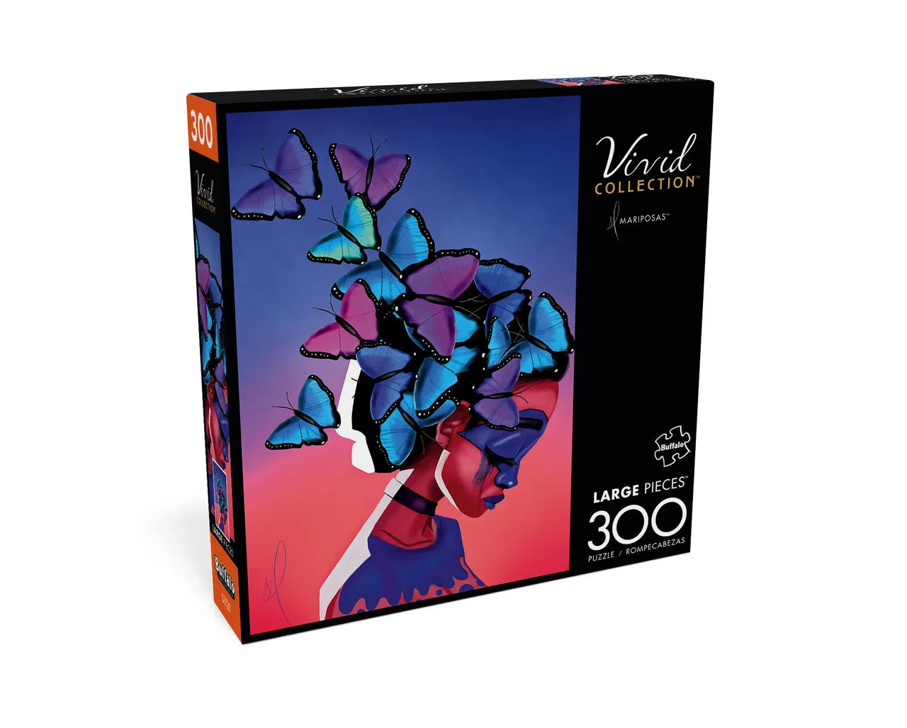 Buffalo Games Vivid Mariposas puslespil 300 store brikker