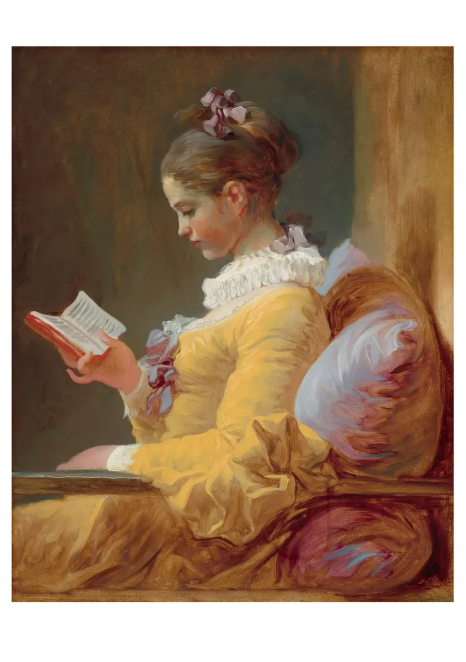 Pomegranate Fragonard Young Girl Reading kort klassisk motiv