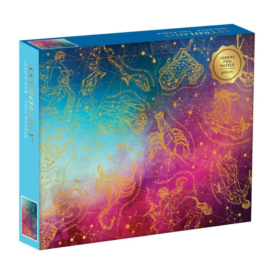 Galison Cosmos Astrology foliepuslespil 1000 brikker guld