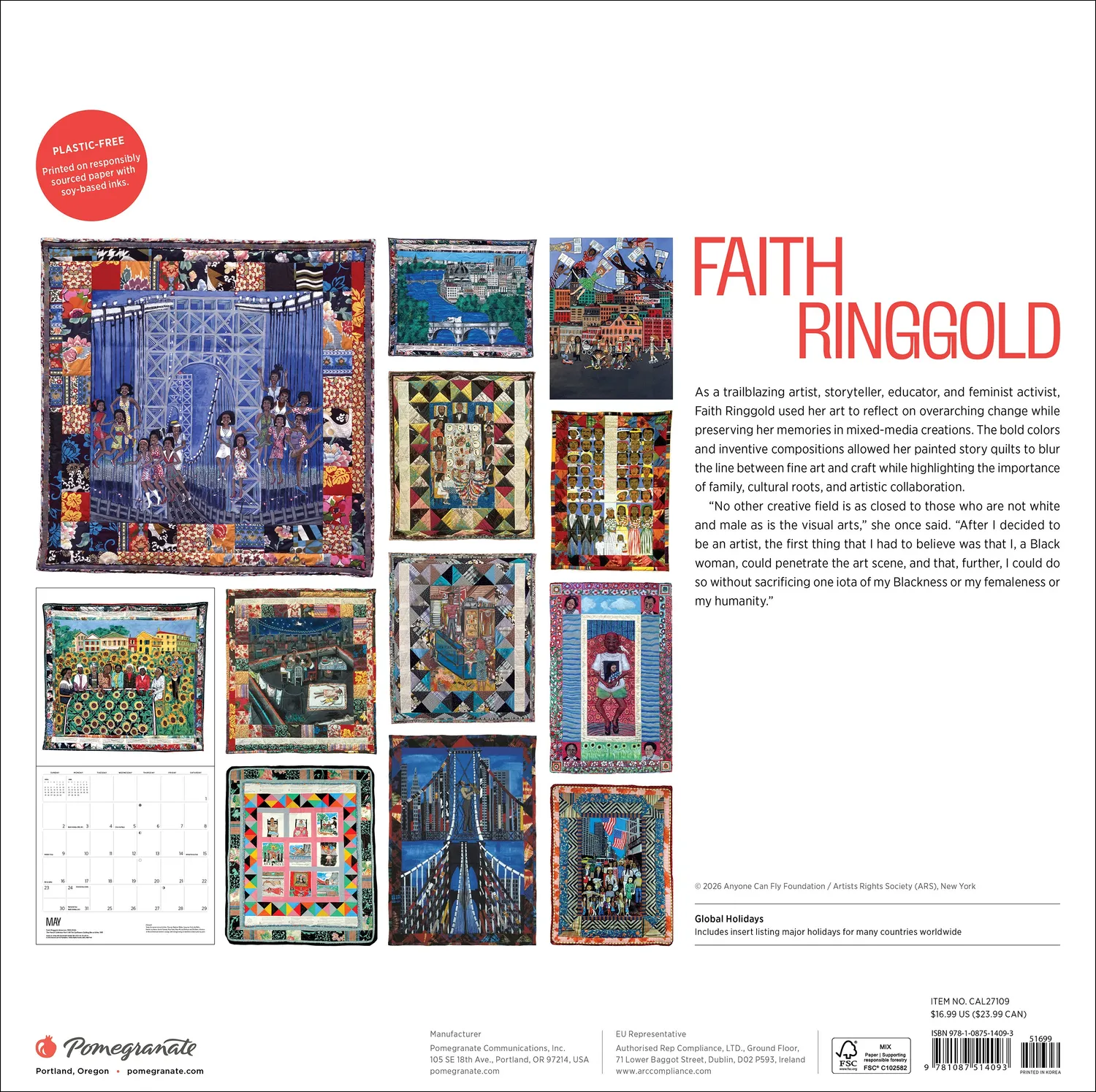 Pomegranate Faith Ringgold 2027 vægkalender kunst