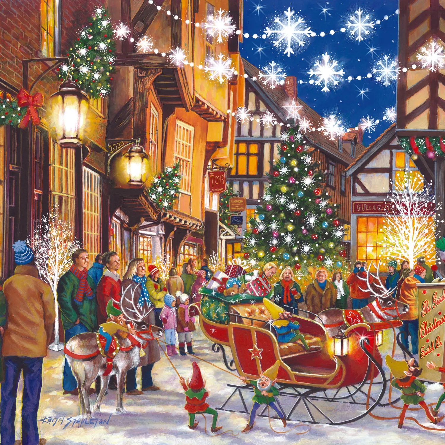 House of Puzzle No.20 Santa Switch On BIG 500 puslespil jul