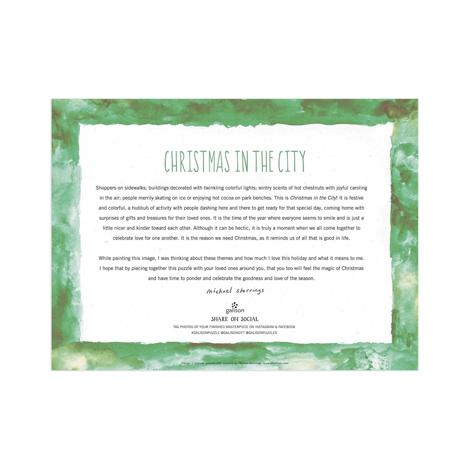 Galison Storrings Christmas in the City puslespil 1000 brikker jul