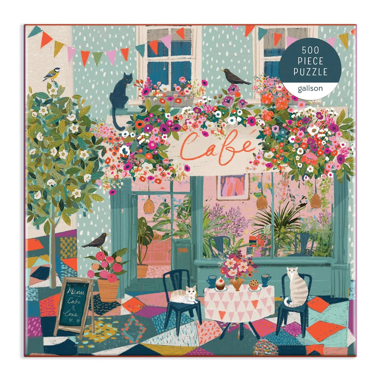 Galison Afternoon Tea 500 puslespil café med katte