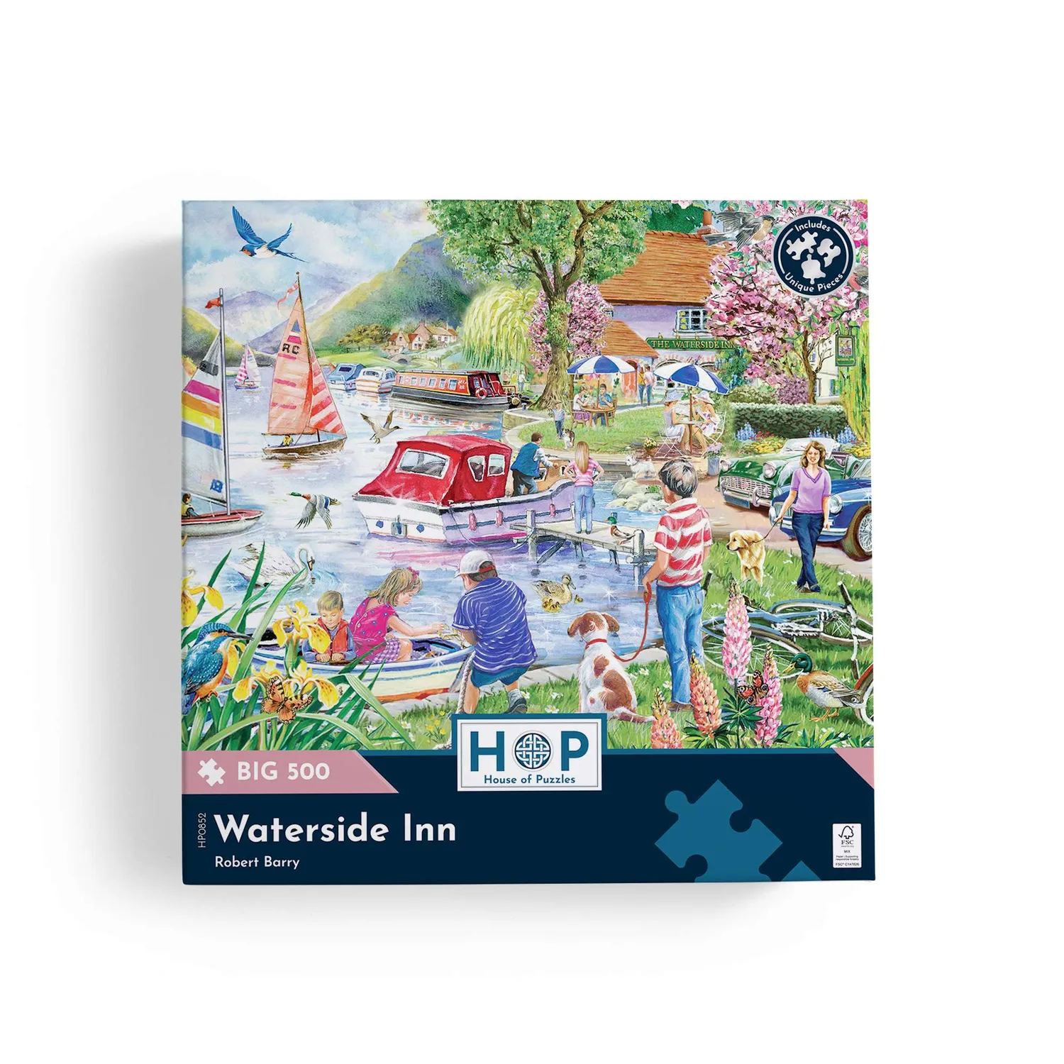 House of Puzzle Waterside Inn puslespil BIG 500 bådmotiv