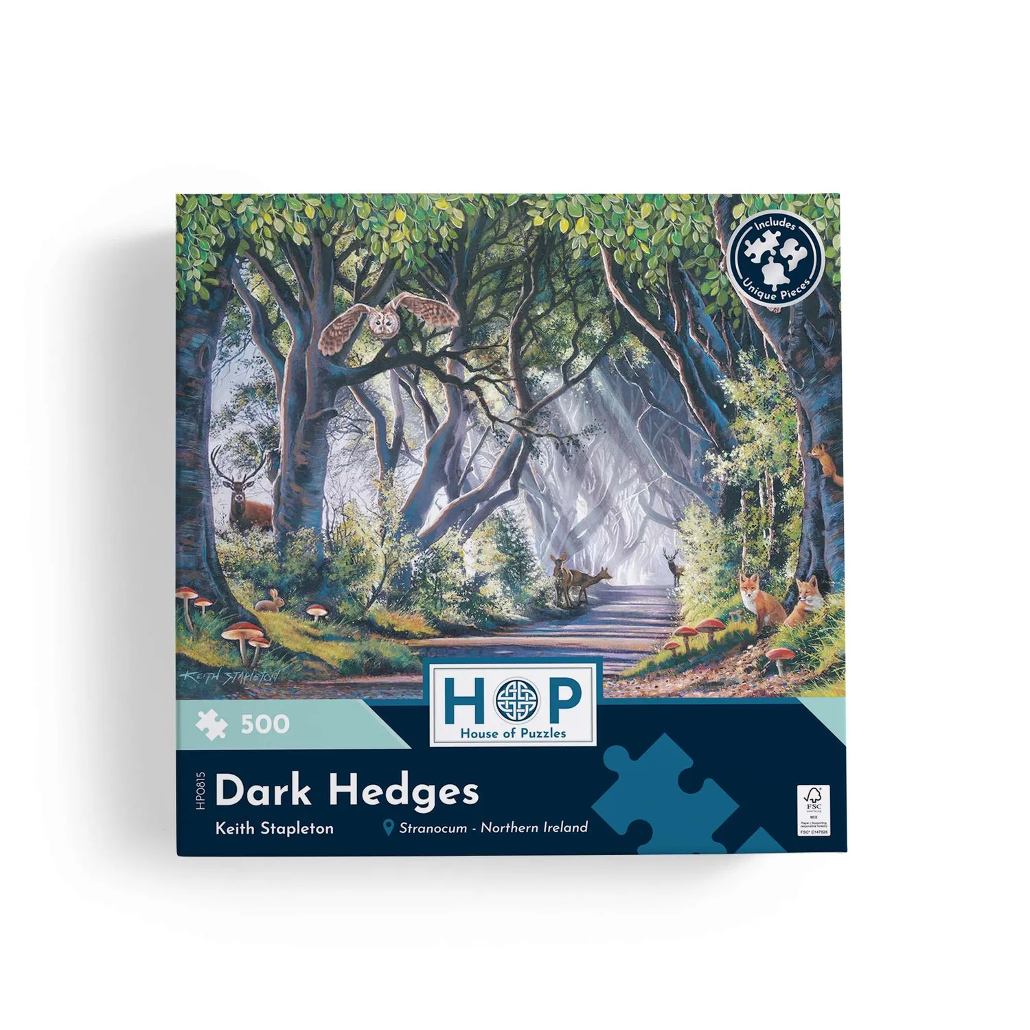 House of Puzzle Dark Hedges puslespil 500 brikker nat