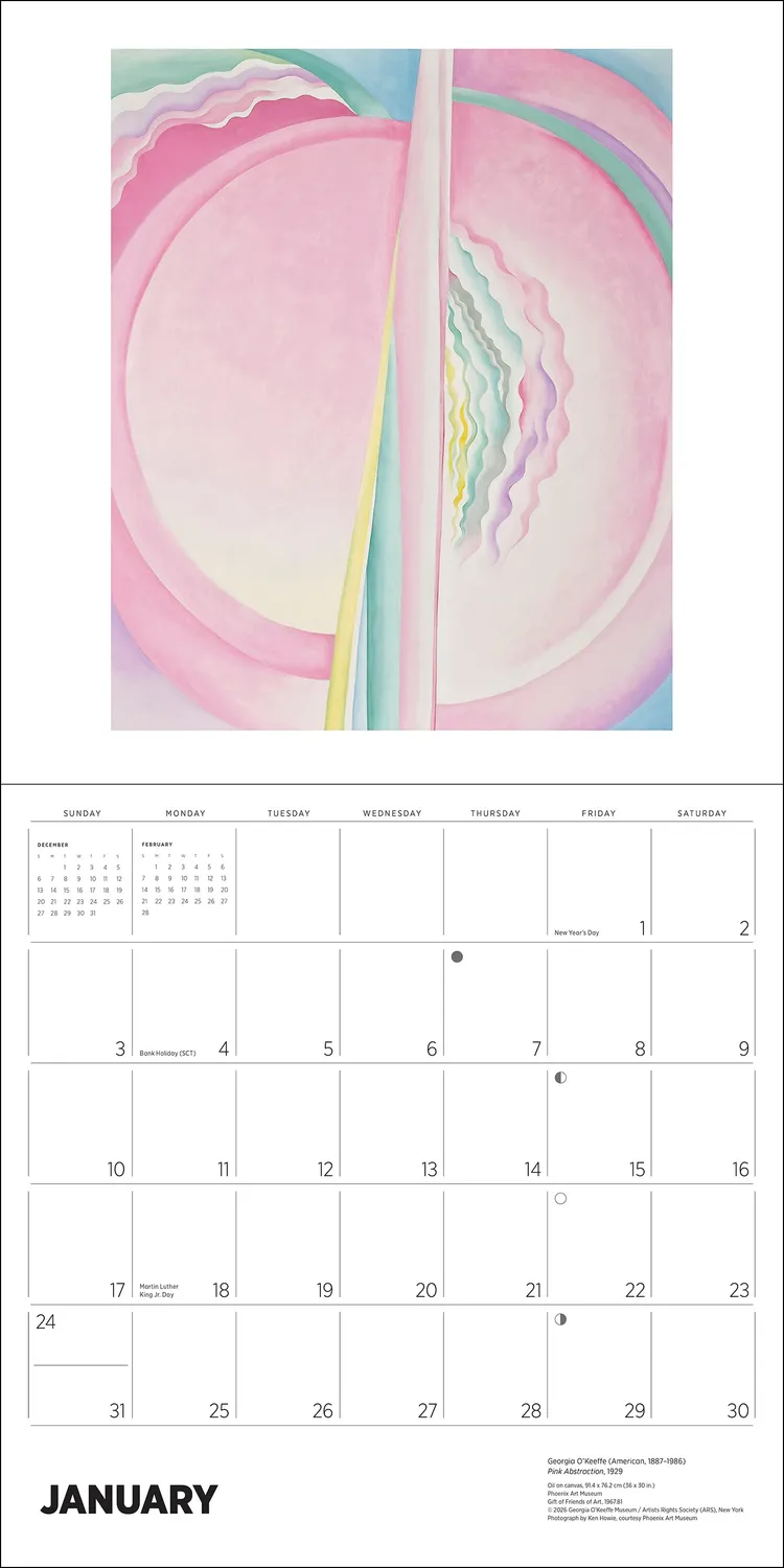 Pomegranate Georgia O’Keeffe 2027 vægkalender blomster
