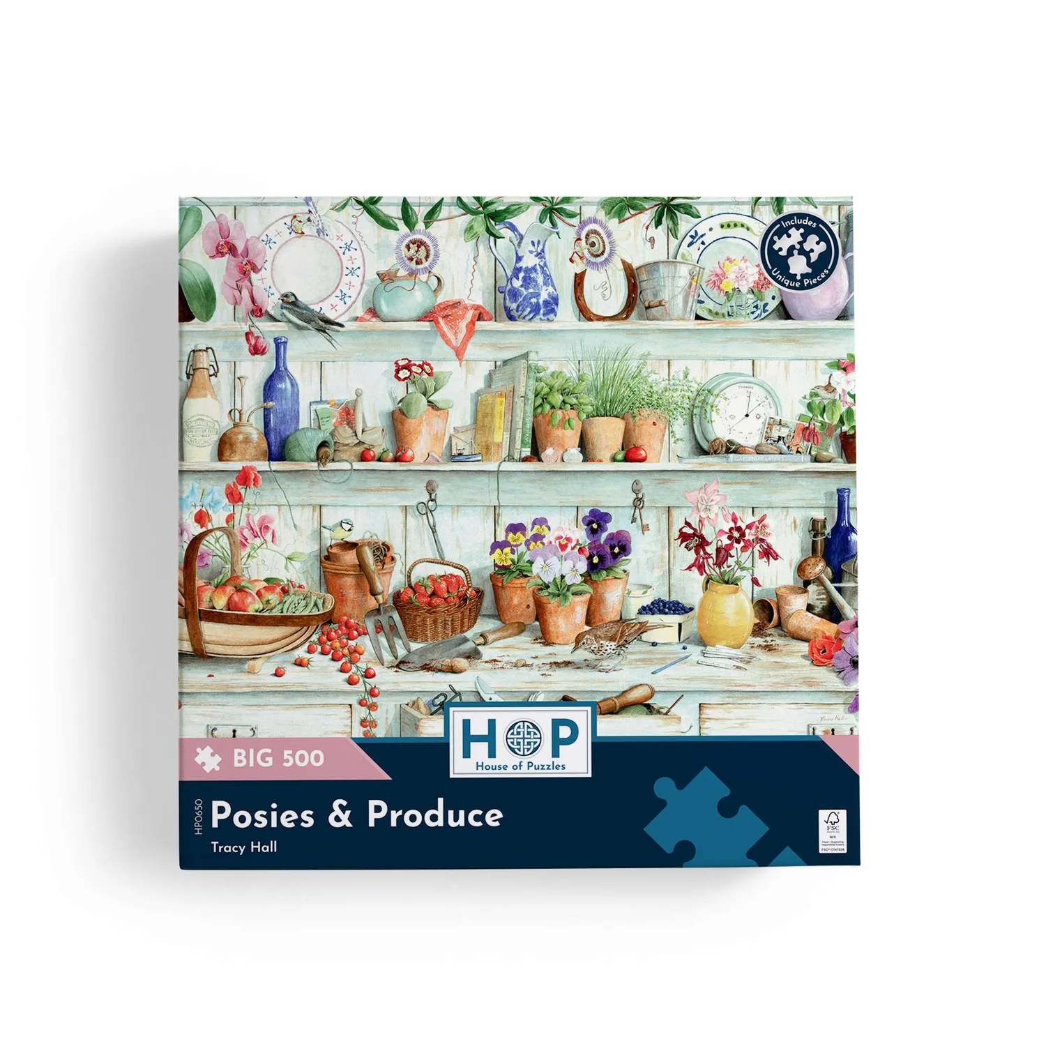 House of Puzzles BIG 500 Posies & Produce puslespil blomsterhave