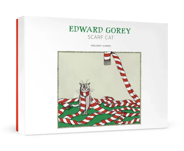 Pomegranate Edward Gorey Scarf Cat julekort humor