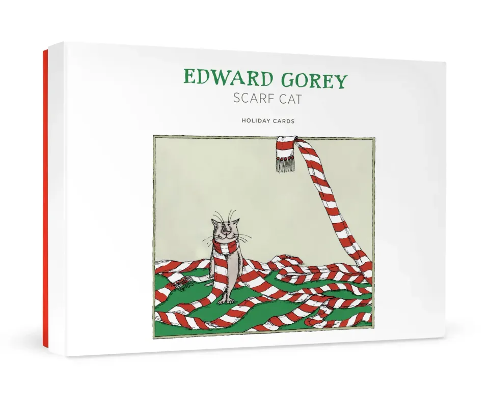 Pomegranate Edward Gorey Scarf Cat julekort humor