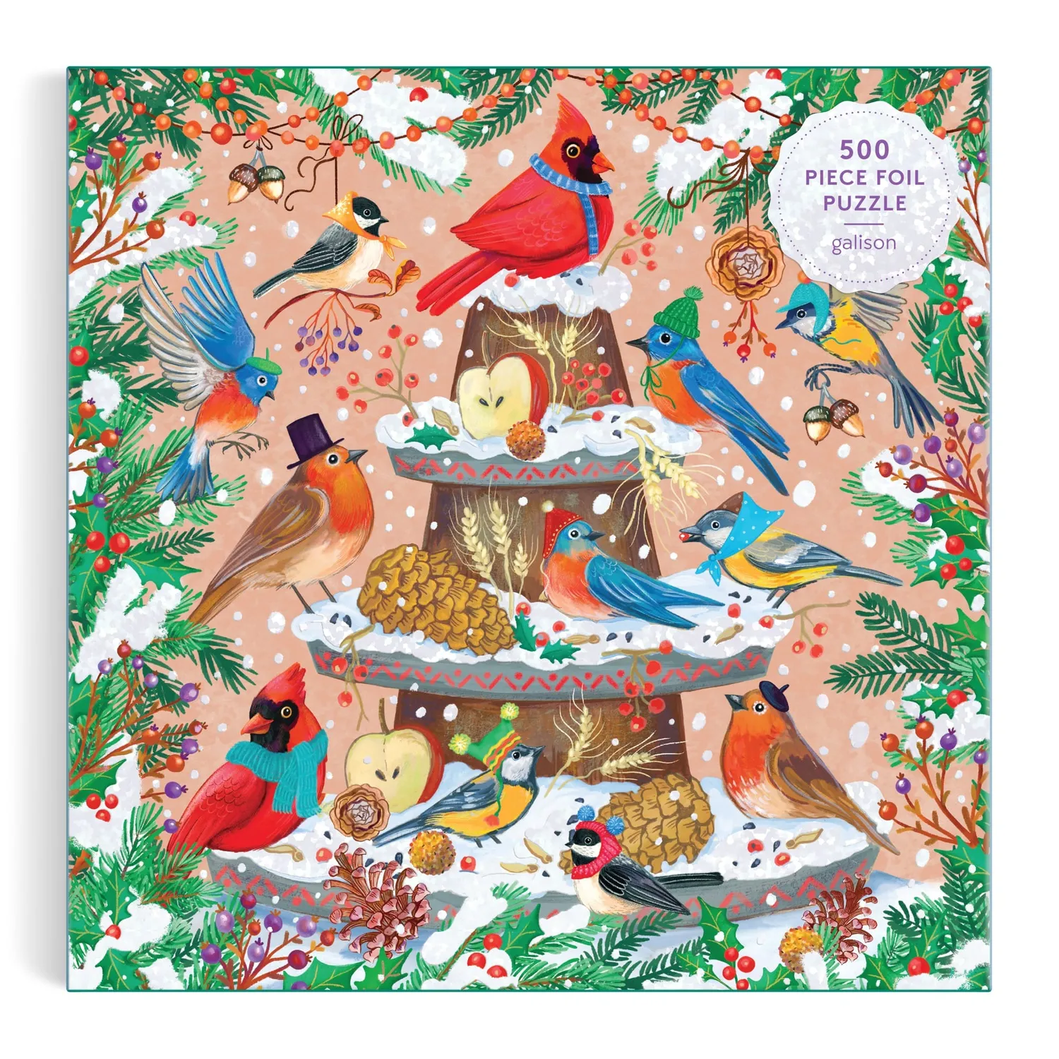 Good Puzzle Co. Festive Feathers puslespil 500 brikker folie