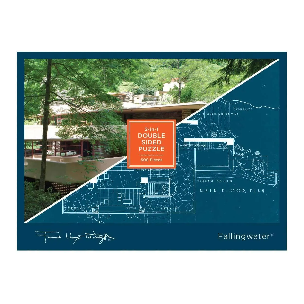 Galison Frank Lloyd Wright Fallingwater puslespil 500 brikker dobbeltsidet