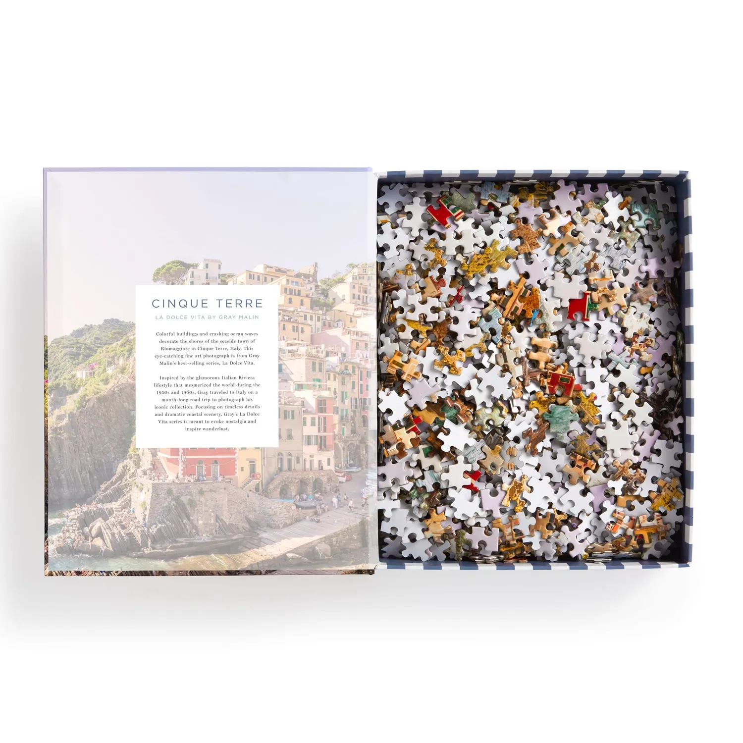 Good Puzzle Co. Gray Malin Cinque Terre 1000 brikker puslespil bogæske