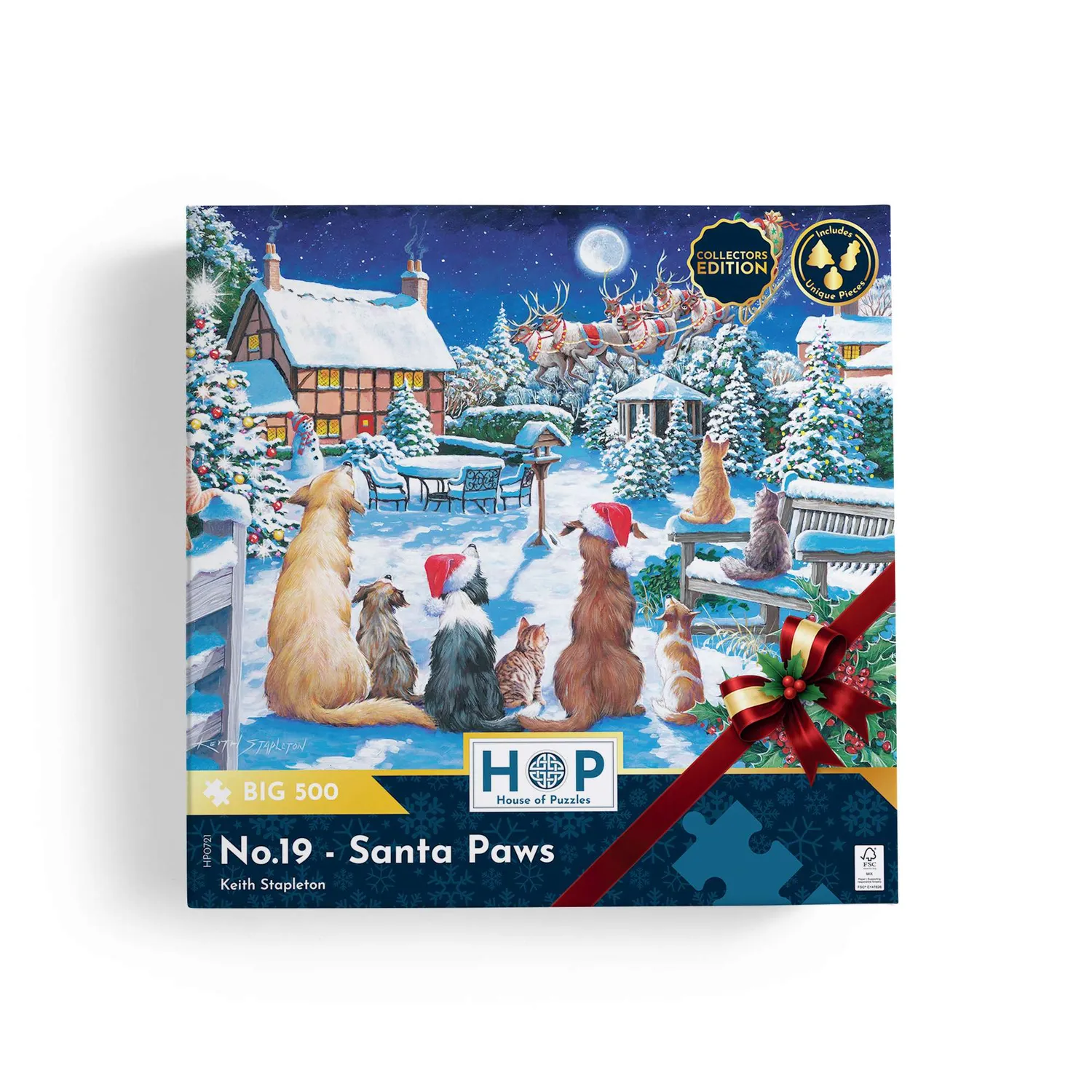 House of Puzzles No.19 Santa Paws julepuslespil 500 store brikker