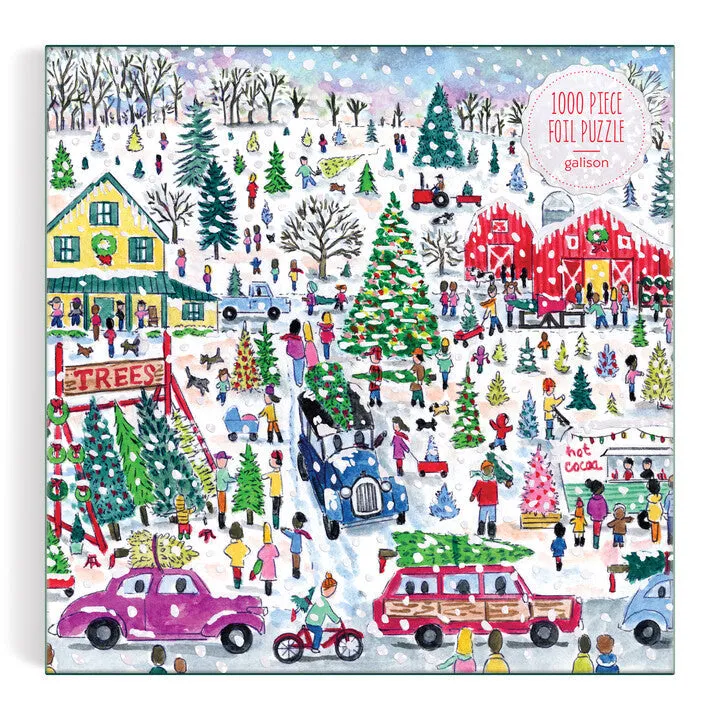 Galison Michael Storrings Christmas Tree Farm puslespil 1000 brikker folie