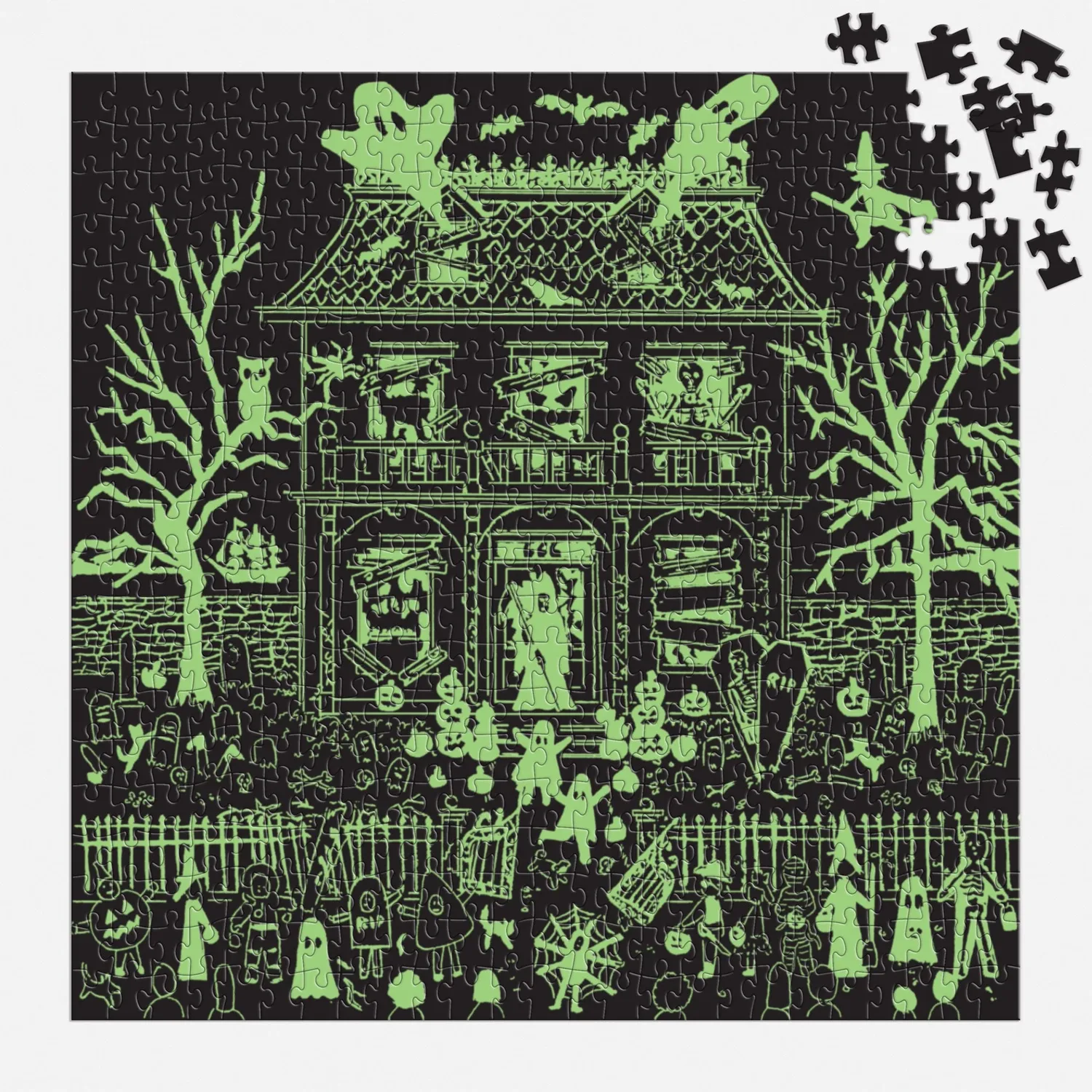Galison Haunted House puslespil 500 brikker selvlysende