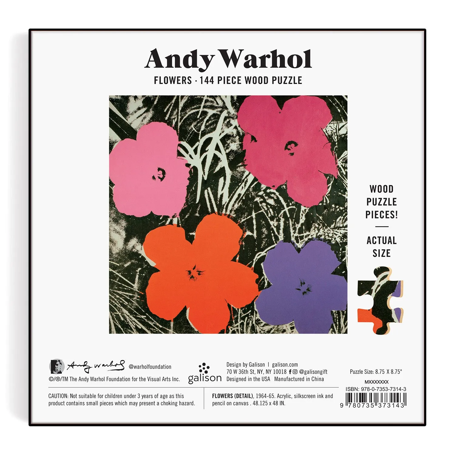 Good Puzzle Co. Andy Warhol Flowers træpuslespil 144 brikker