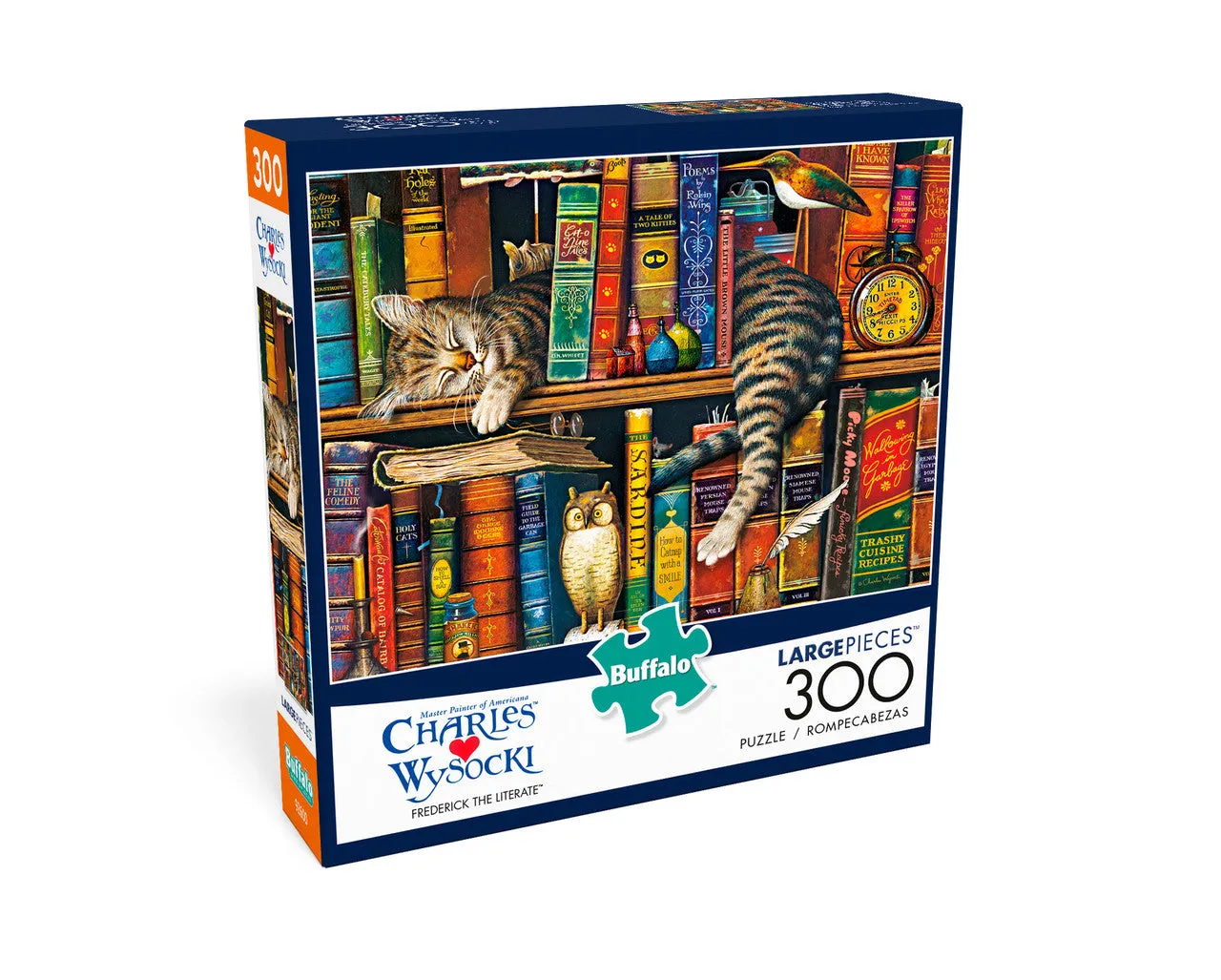 Buffalo Games Charles Wysocki Frederick the Literate puslespil 300 store brikker