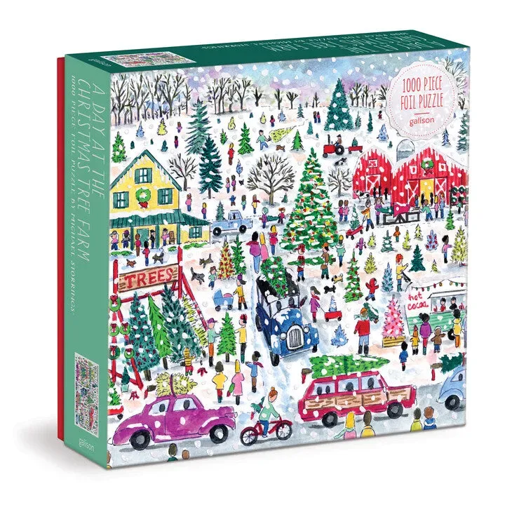 Galison Michael Storrings Christmas Tree Farm puslespil 1000 brikker folie