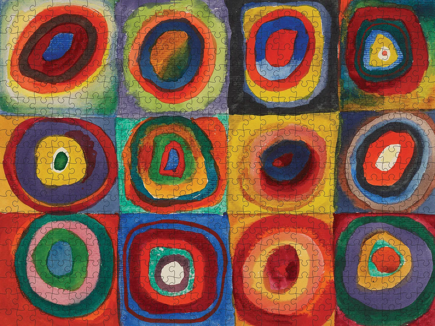 Pomegranate Kandinsky Squares Concentric Rings puslespil 500 abstrakt