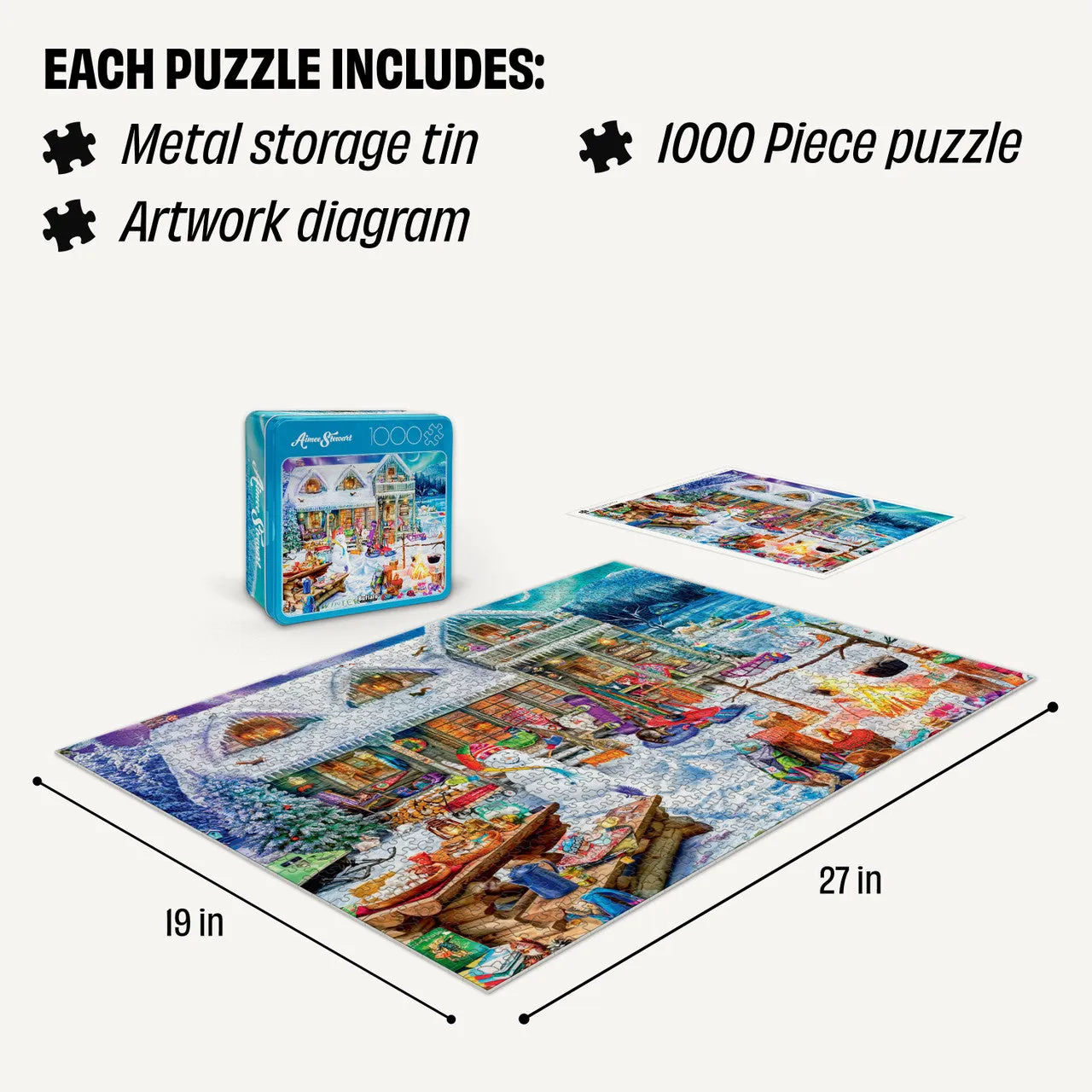 Buffalo Games Collector's Tin Winterland Fun puslespil 1000 brikker