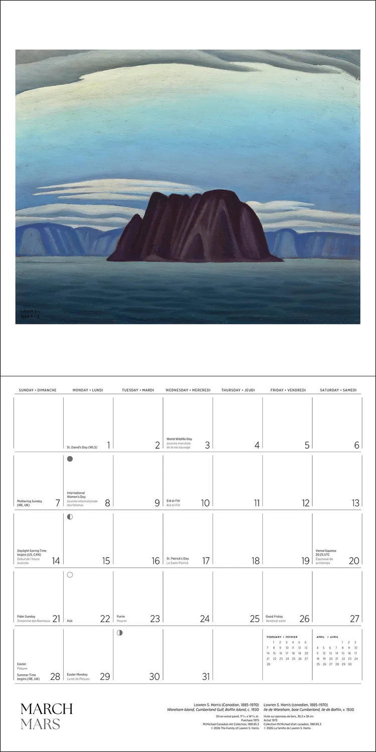 Pomegranate Lawren S. Harris vægkalender 2027 landskab