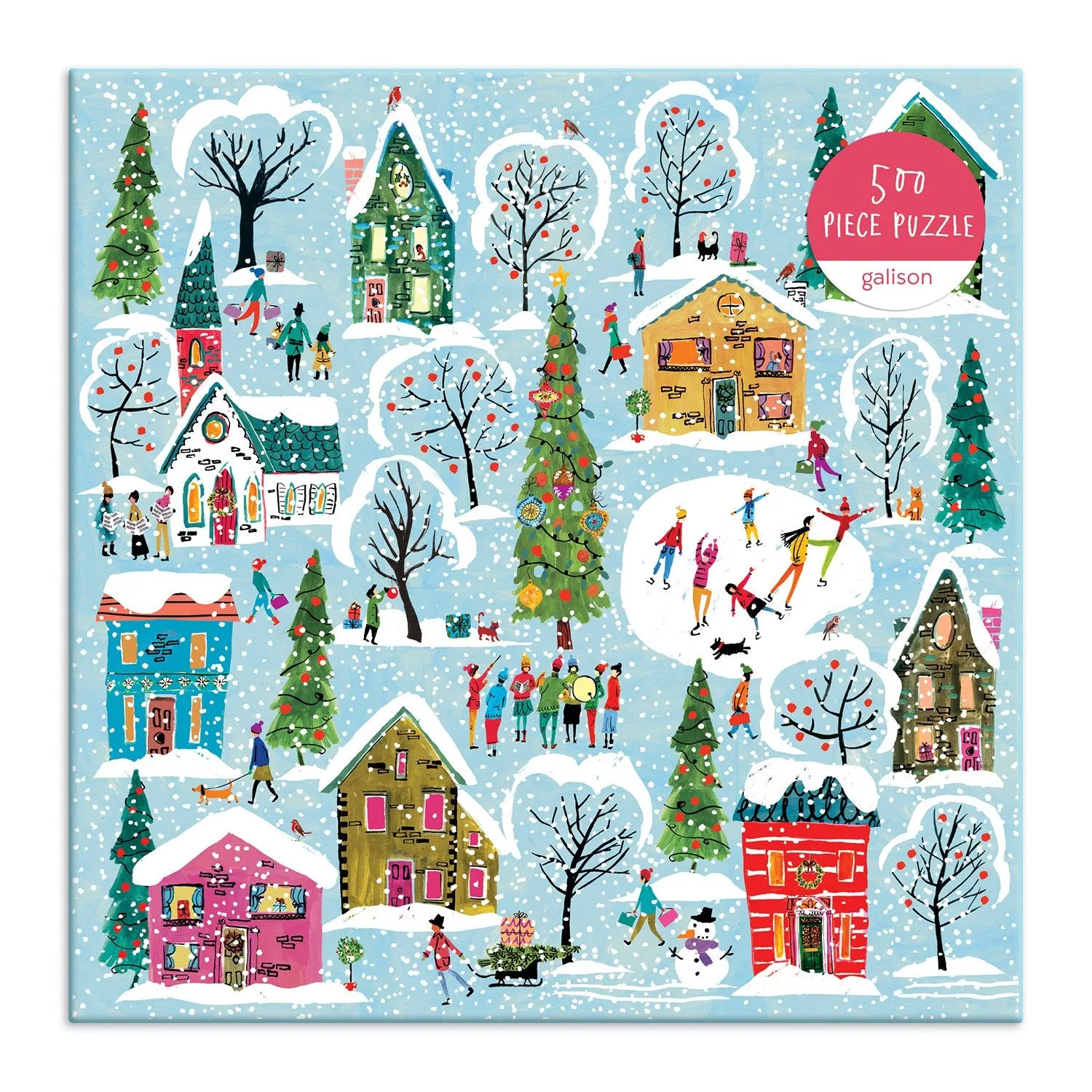 Galison Louise Cunningham Twinkle Town puslespil 500 brikker jul