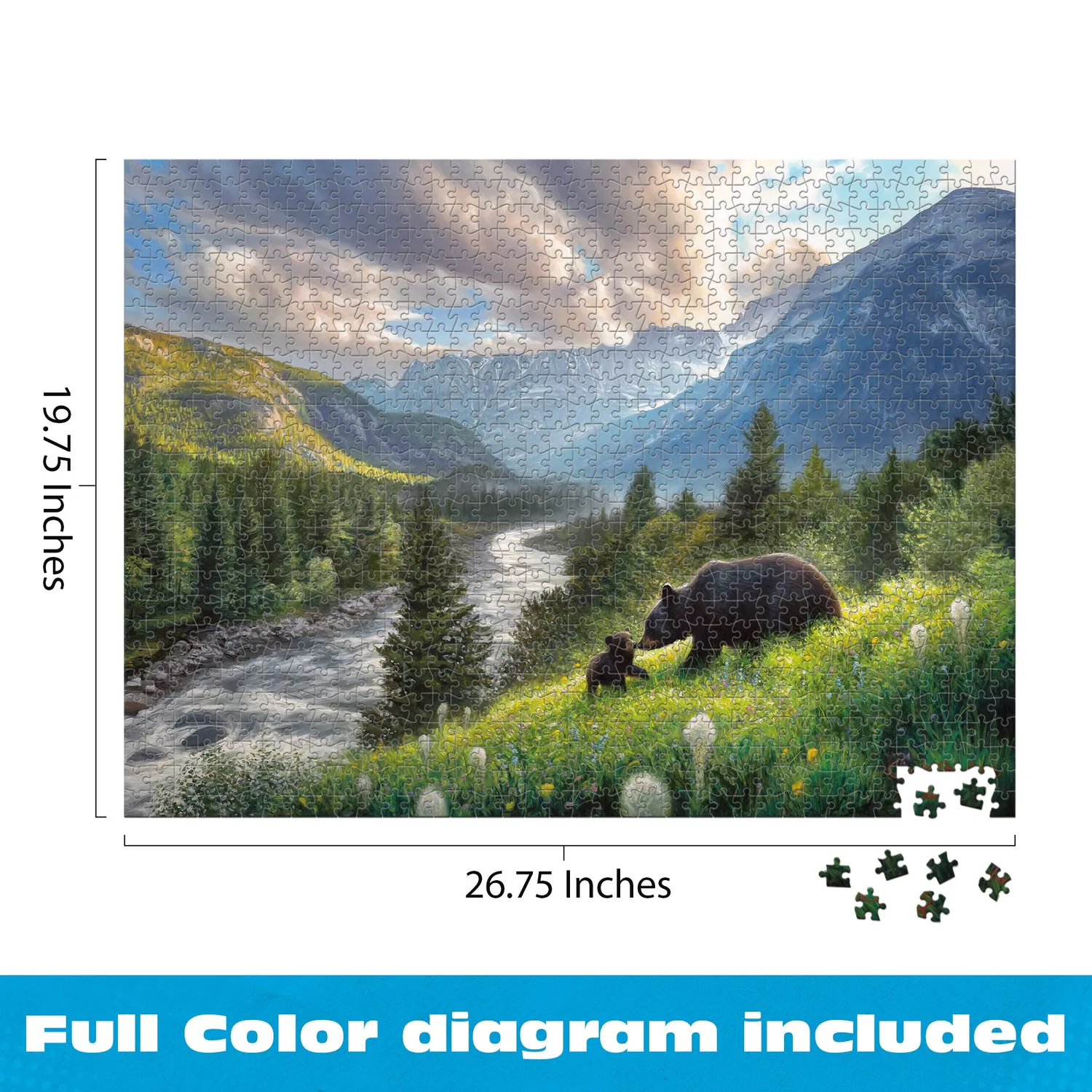 Buffalo Games Charles Black Mountain Momma puslespil 1000 brikker