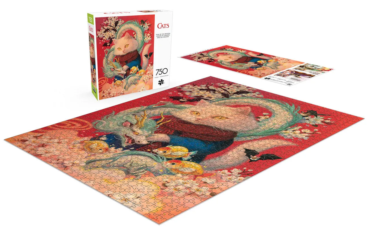 Buffalo Games Cats Year of the Dragon puslespil 750 brikker