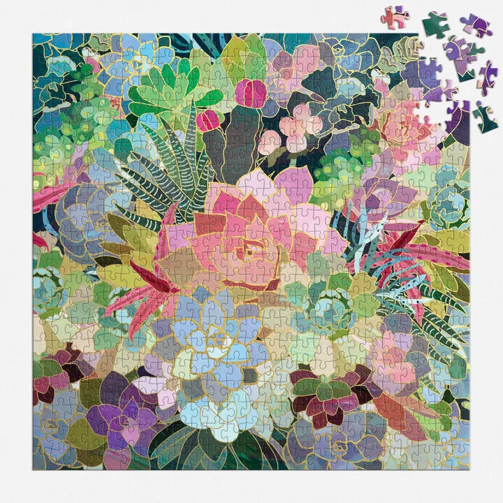Galison Mia Charro Succulent Mosaic puslespil 500 brikker folie