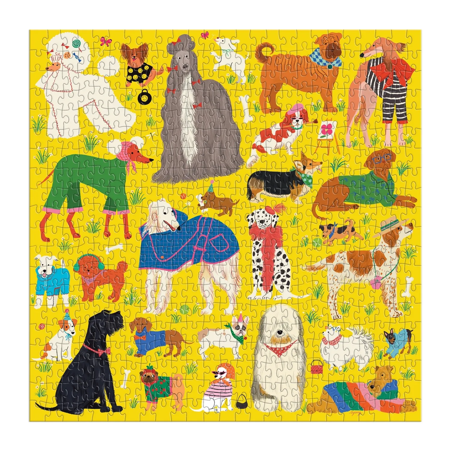 Galison Fashionable Dogs puslespil 500 brikker hunderacer