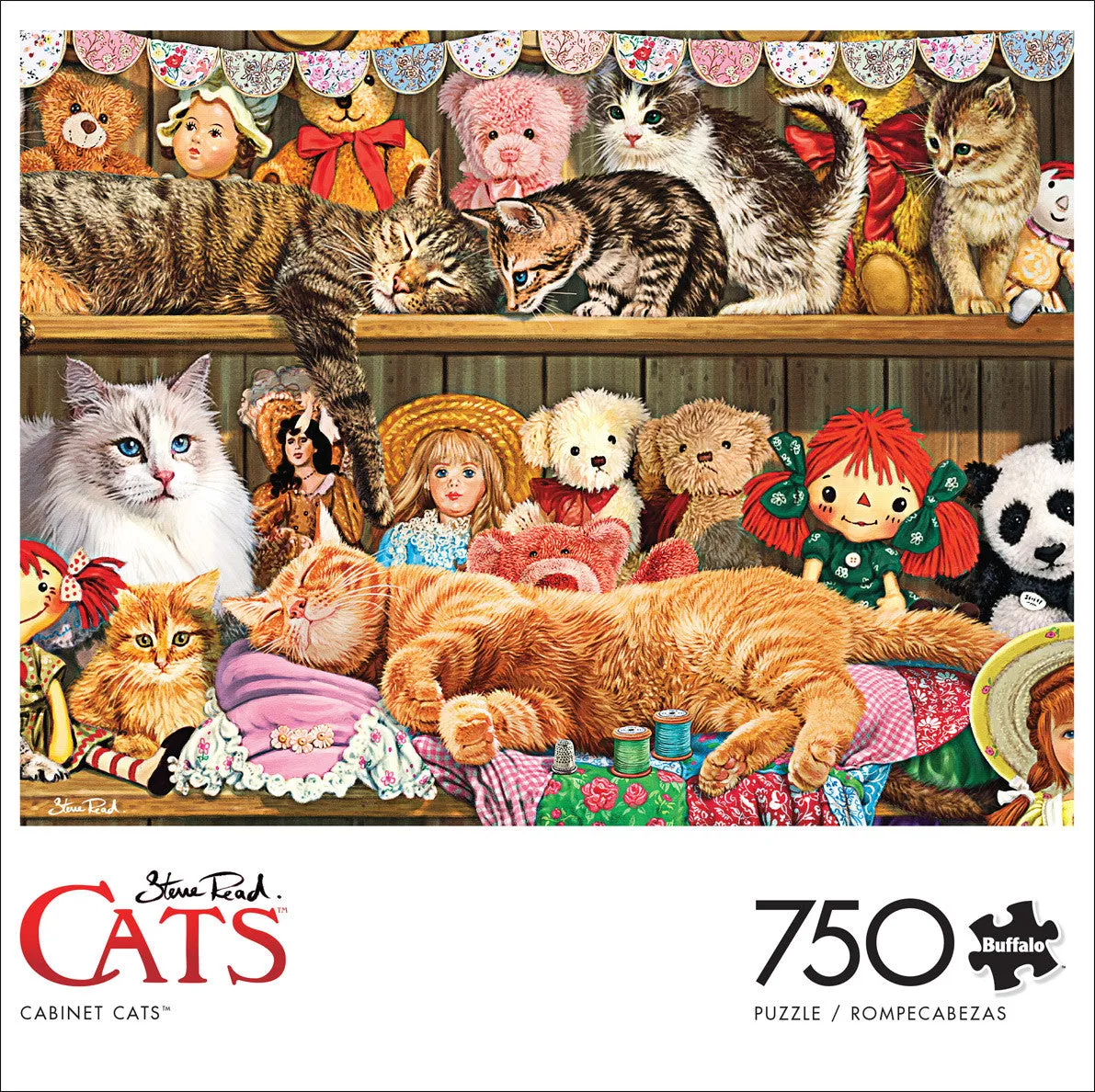 Buffalo Games Cabinet Cats puslespil 750 brikker katte